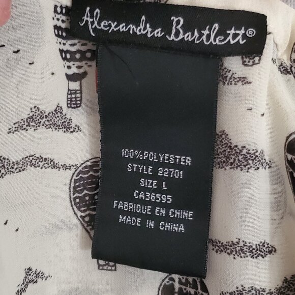 Alexandra Bartlett Sheer Blouse Womens Large Hot Air Balloons - Picture 5 of 6